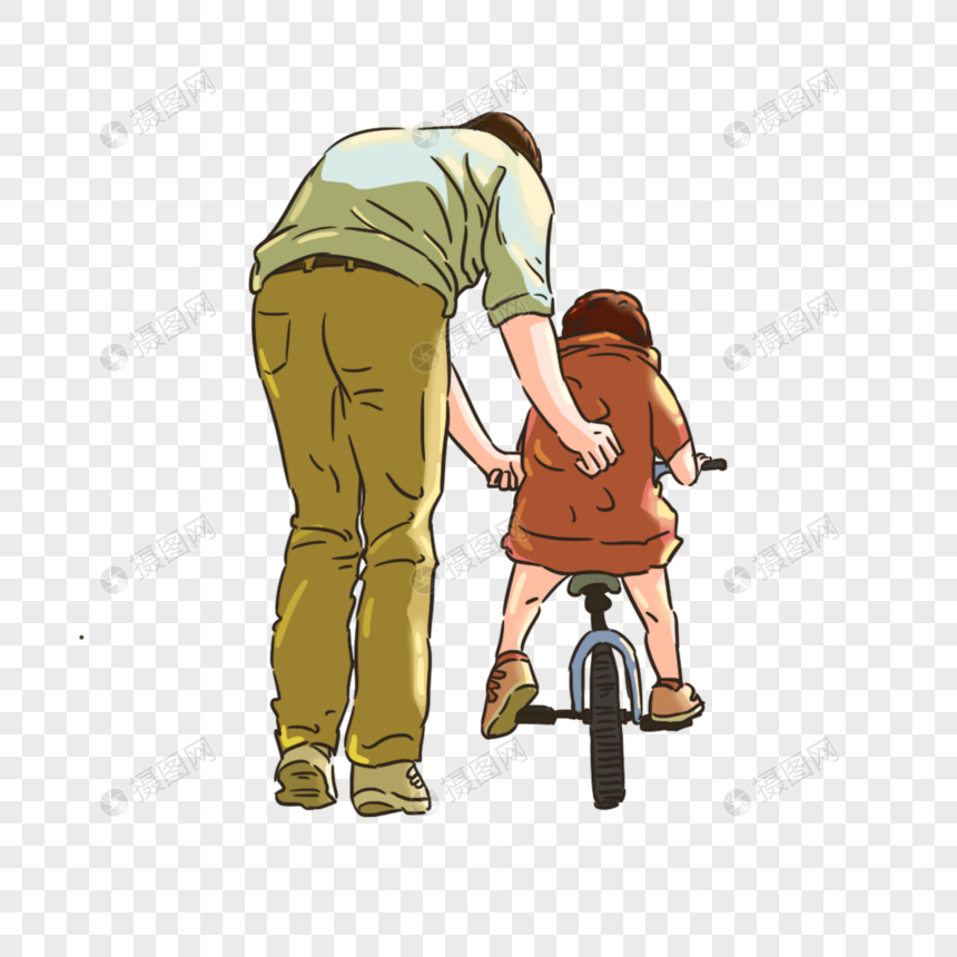 教孩子骑车父亲