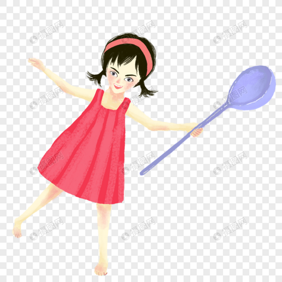 拿勺子的女孩
