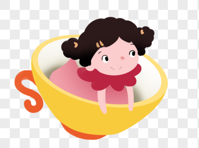茶杯里的小女孩图片