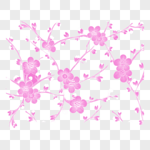 粉色的花枝花卉边框高清图片素材