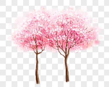 桃花手绘樱花素材高清图片