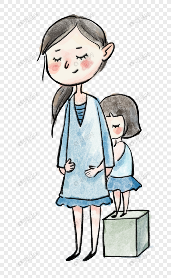 抱着母亲的女儿