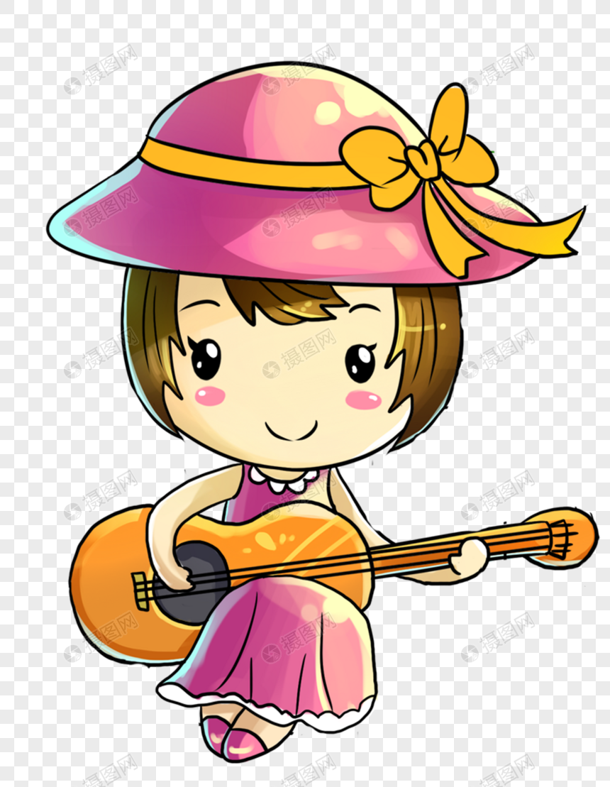 弹吉他的小女孩