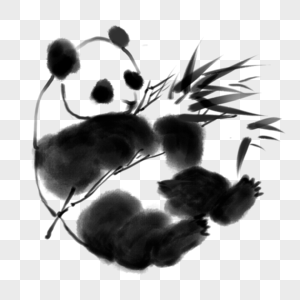 水墨画大熊猫图片