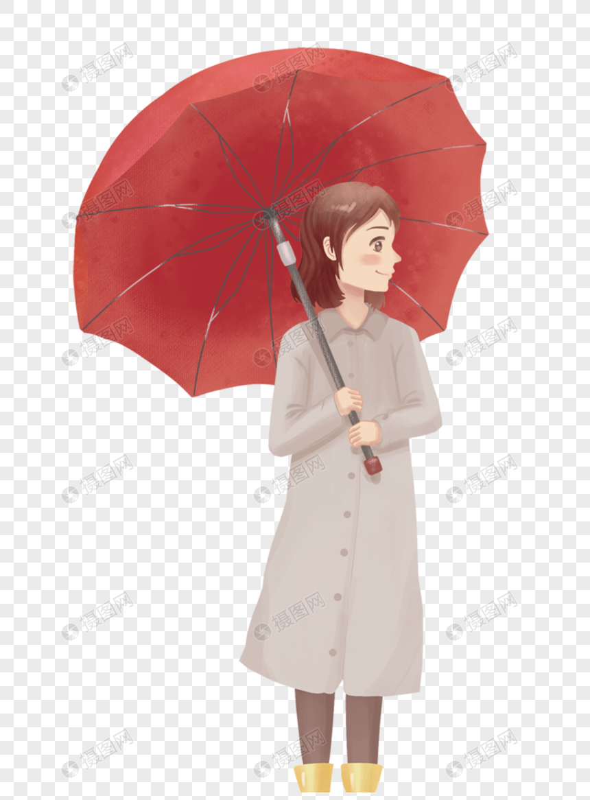 撑伞的女孩