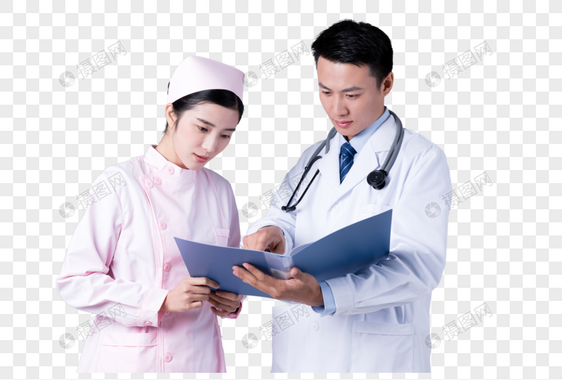医生和护士在看病历图片图片