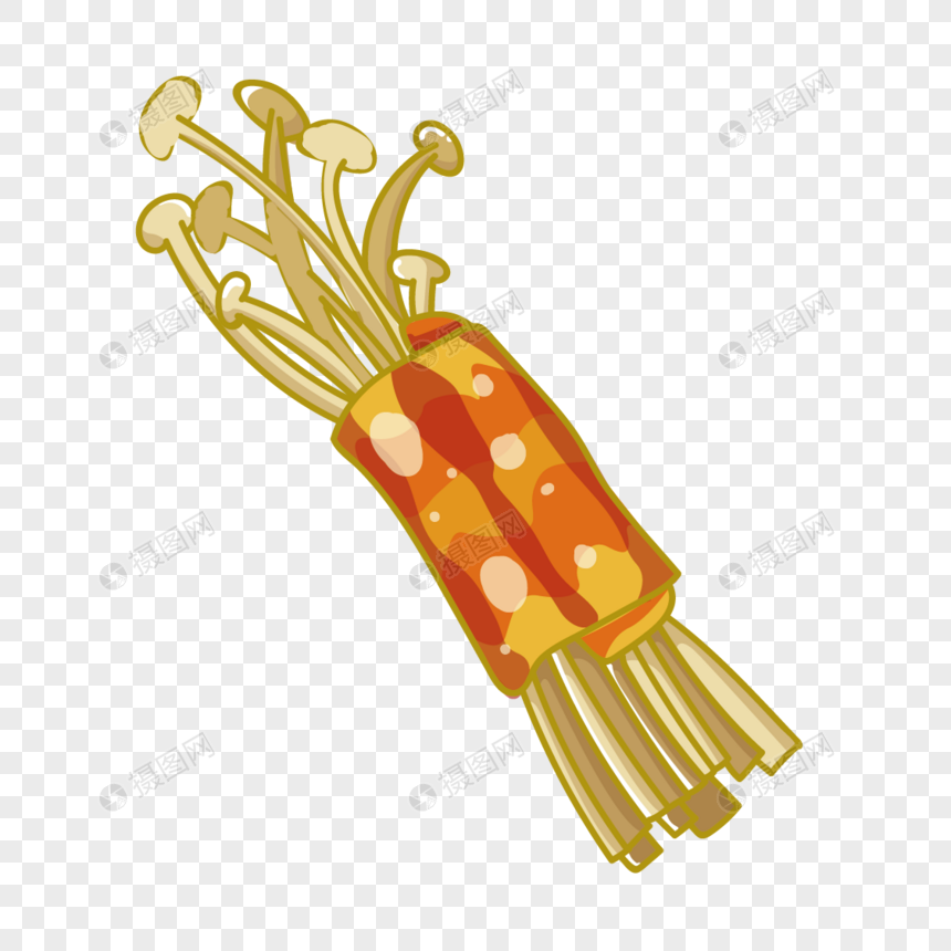 免抠元素 手绘/卡通元素 金针菇.png