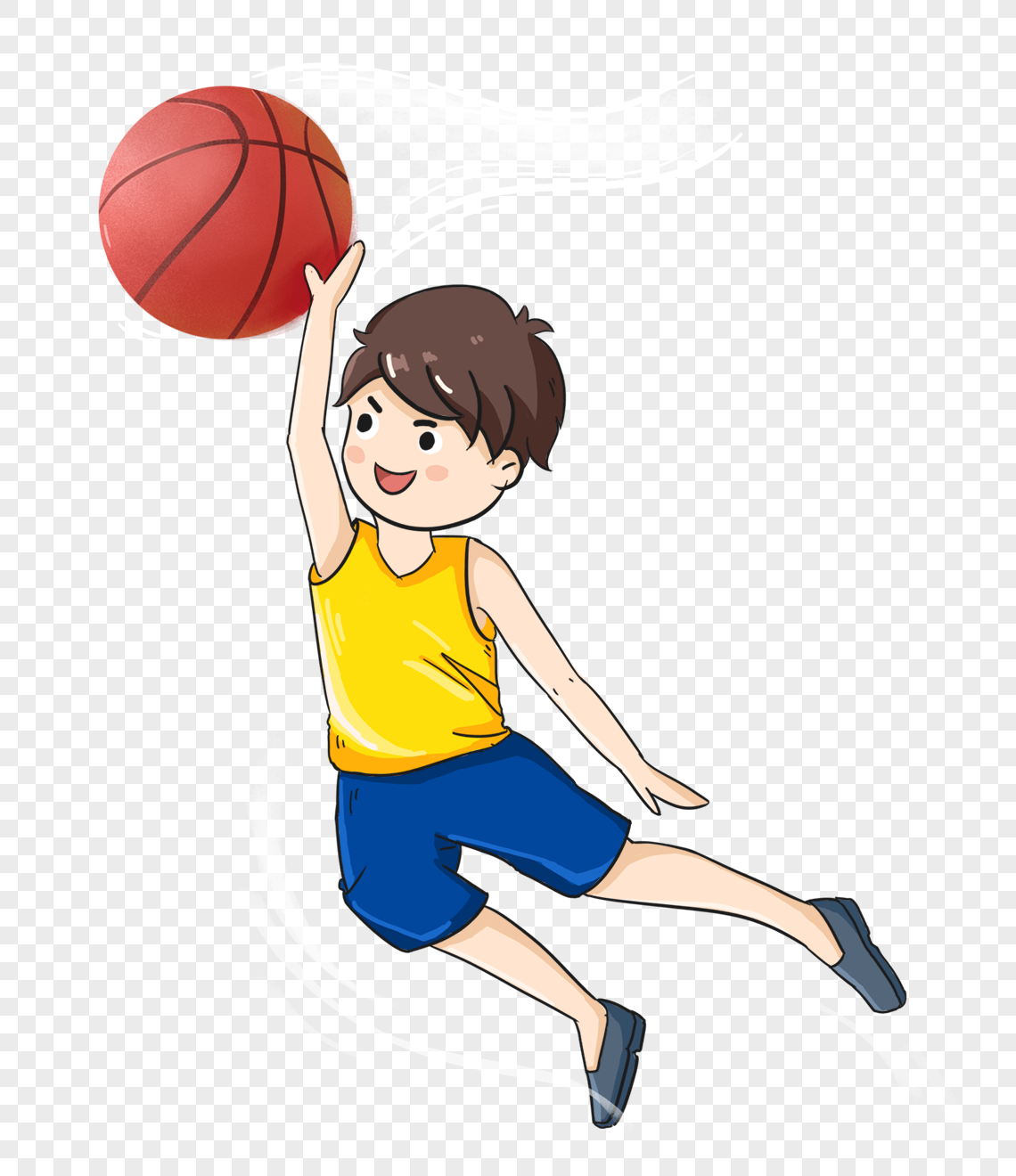 打篮球的男孩