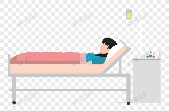 病床上输液的病人图片