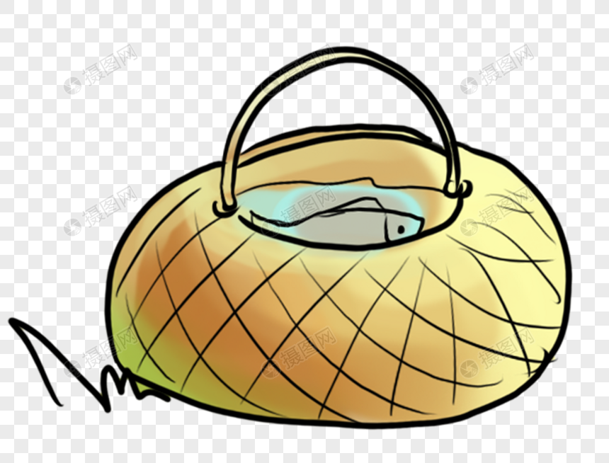 手绘/卡通元素 鱼篓.png 860_654