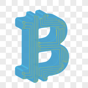 现代科技装饰字母B高清图片