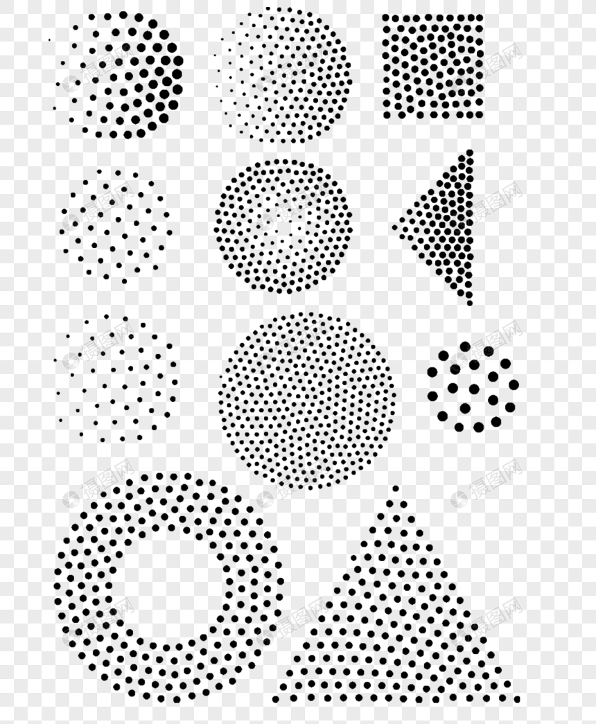 孟菲斯风格线条点线面不规则几何形状素材图片