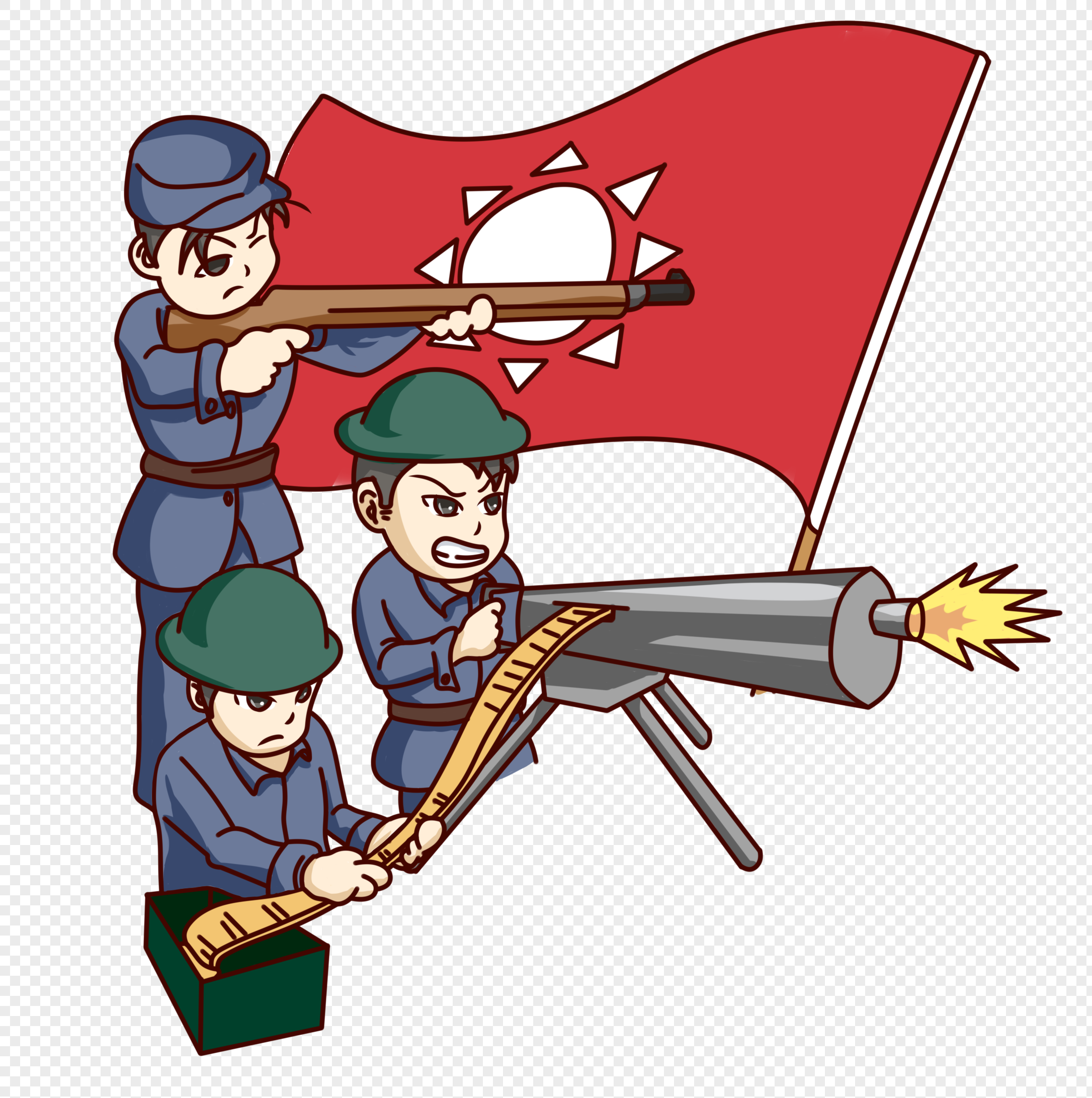 图片 素材 手绘/卡通元素 国民党抗日部队.