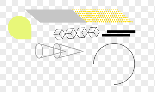 孟菲斯风格线条点线面几何形状素材高清图片
