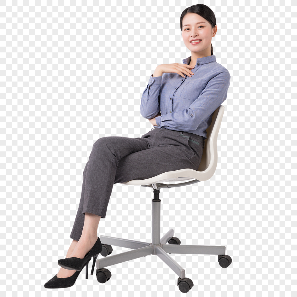 坐在椅子上休息放松的商务女性