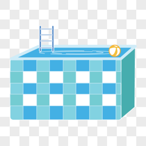 蓝色瓷砖游泳池图片