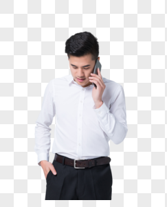 商务男士站着用手机打电话图片图片