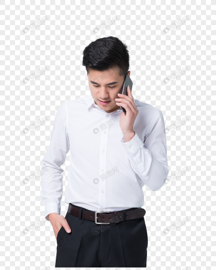 商务男士站着用手机打电话图片图片