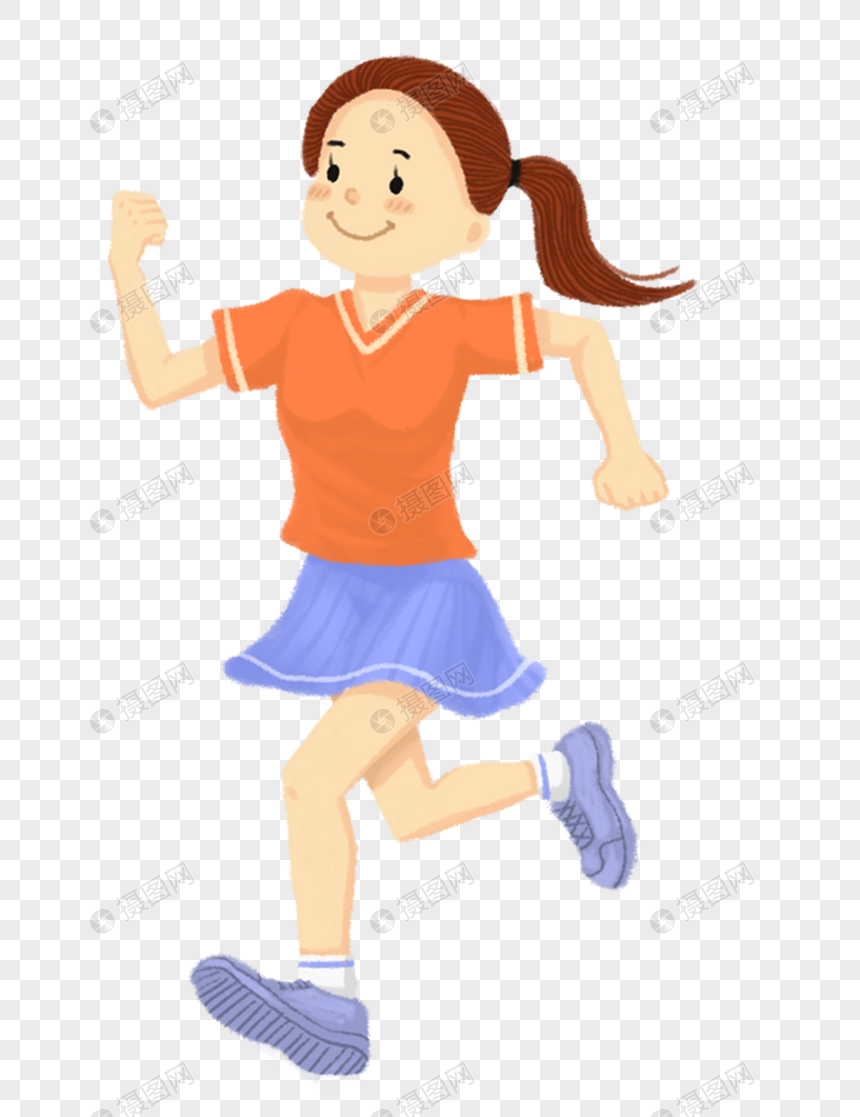 跑步的女孩图片