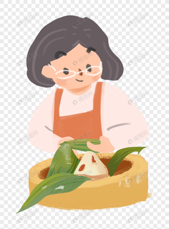 包粽子的奶奶