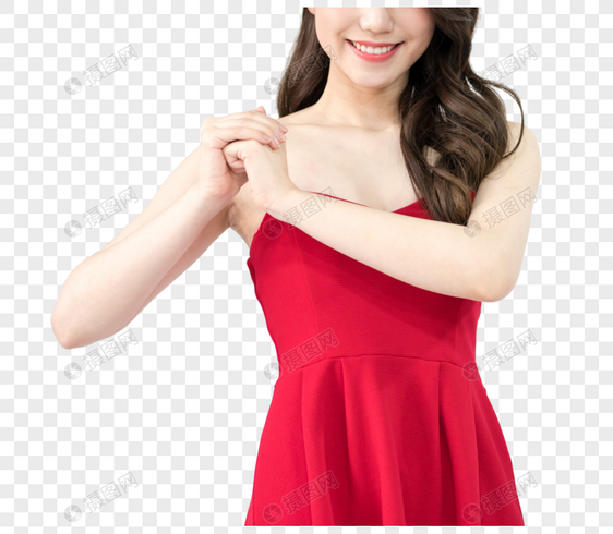 性感女性新年拜年动作