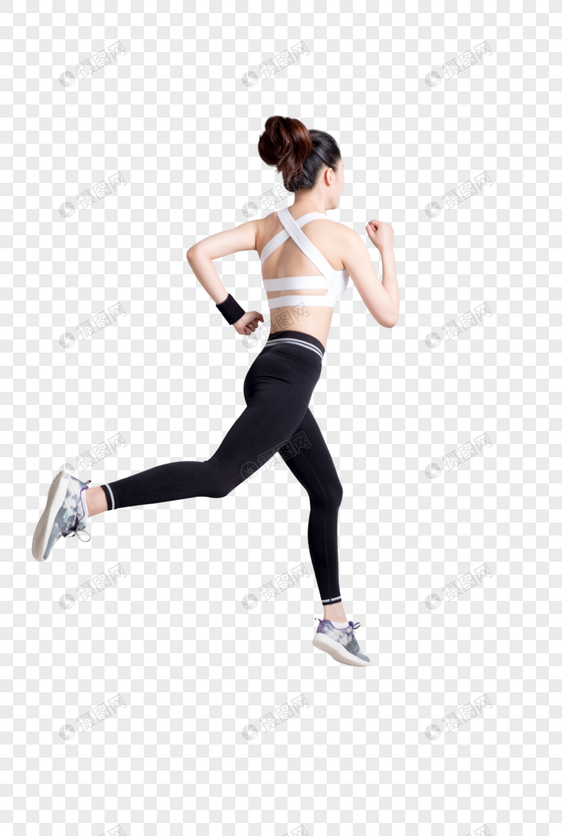 奔跑跑步的运动女性背影图片图片