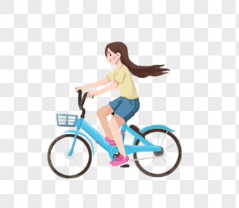 骑自行车女孩高清图片