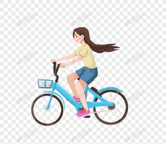 骑自行车女孩图片