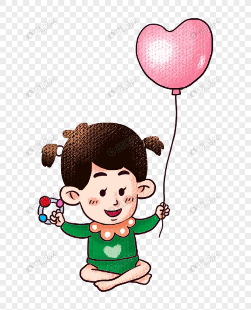 拿气球的小女孩图片