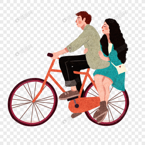骑自行车情侣图片