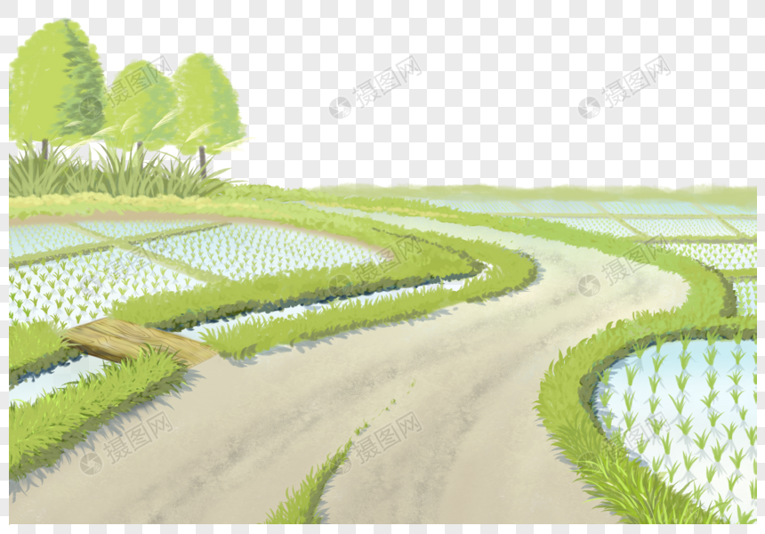 乡间田野插画元素