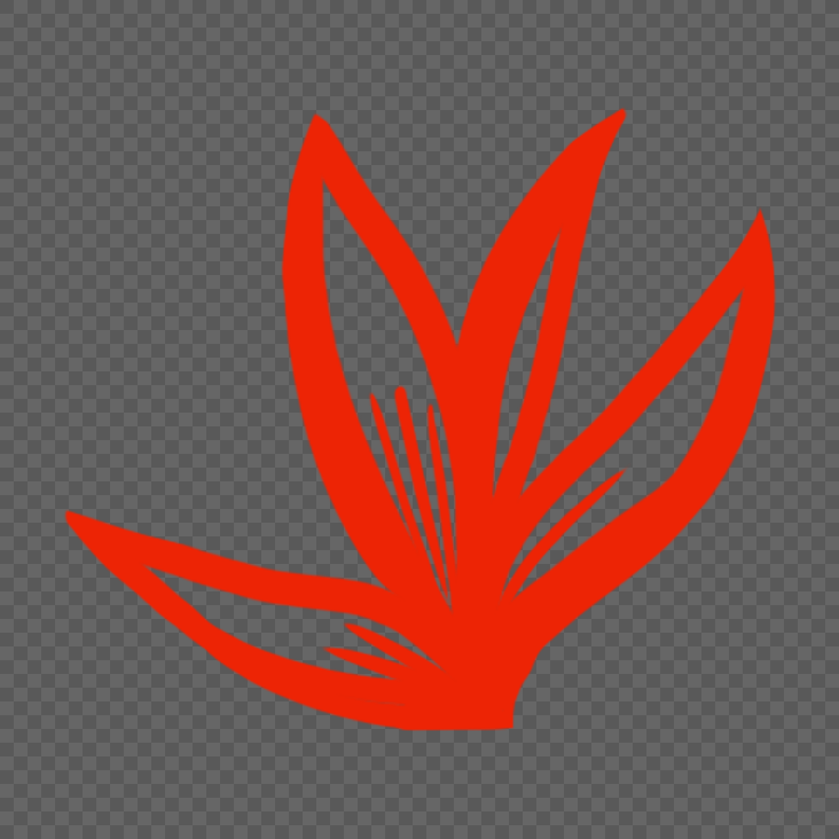 红色的剪纸窗花草