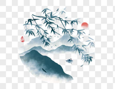 中国风水墨山水画图片