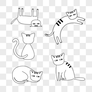 小猫元素小白猫猫黑白高清图片