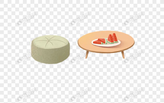 小圆桌和软凳子图片