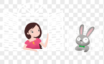 女孩与兔子图片