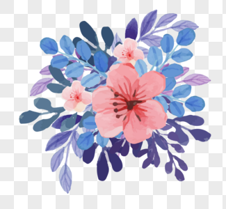 手绘唯美花卉植物装饰高清图片