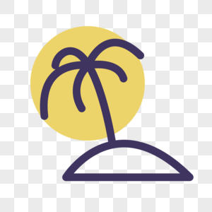 椰子树线性图标图片