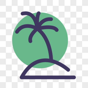 椰子树线性图标图片