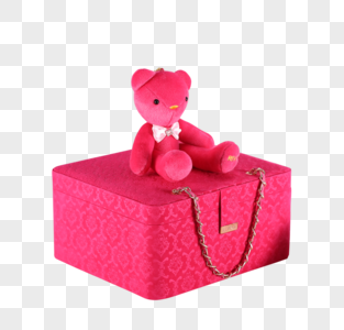 熊和箱子粉色箱子高清图片