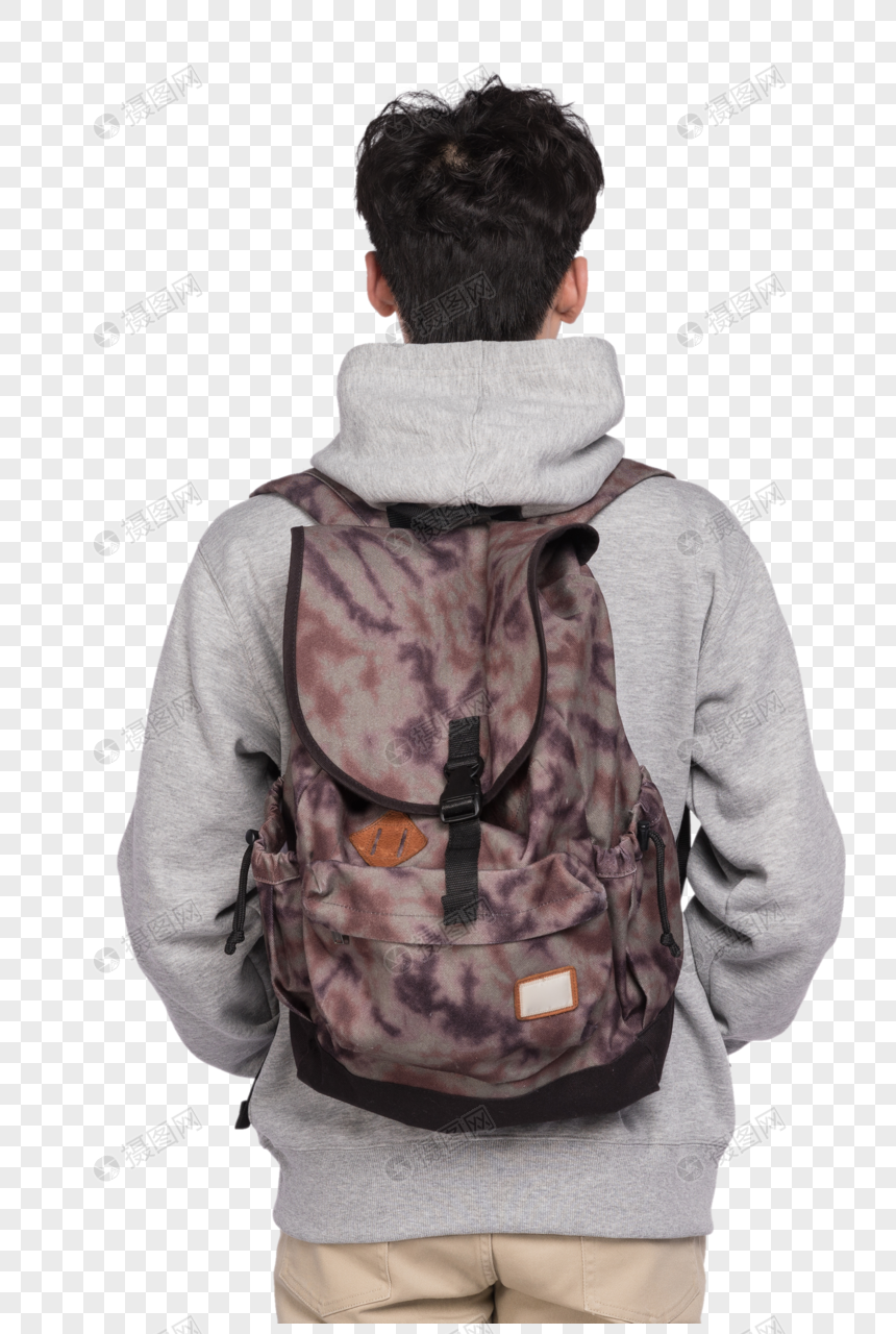 背着书包的男生背影图片
