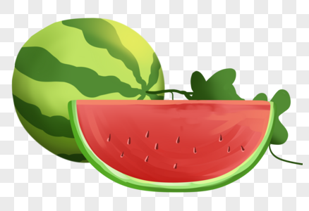 夏季西瓜水果插画图片