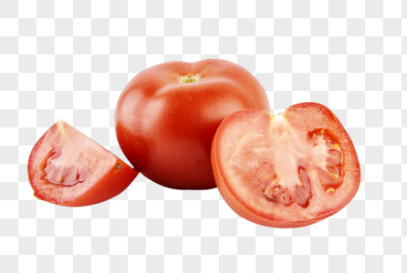 切开的番茄和完整的番茄高清图片