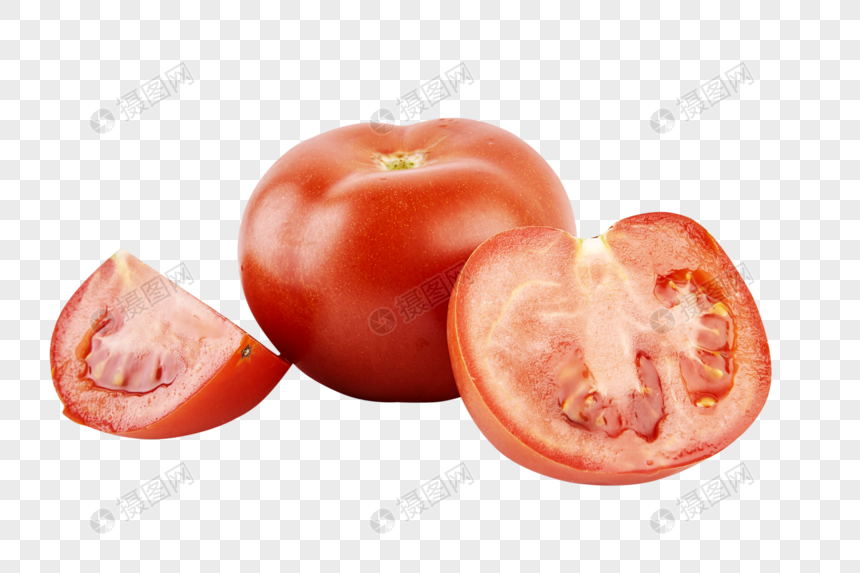 切开的番茄和完整的番茄图片
