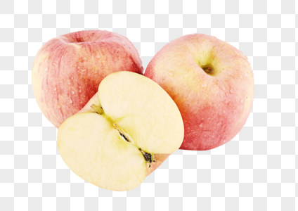 完整的苹果与切开的苹果高清图片