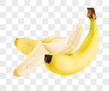 剥开的香蕉与完整的香蕉图片