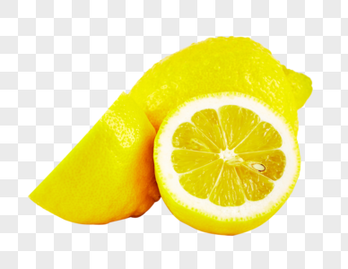 切开的柠檬和完整的柠檬图片