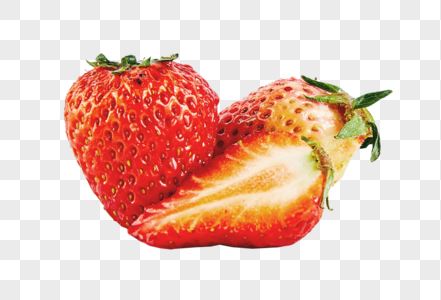 切开的草莓和完整的草莓图片