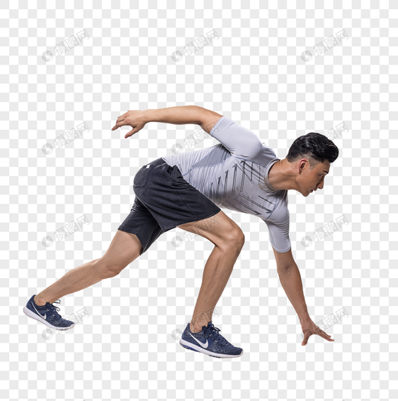 运动男士跑步动作图片