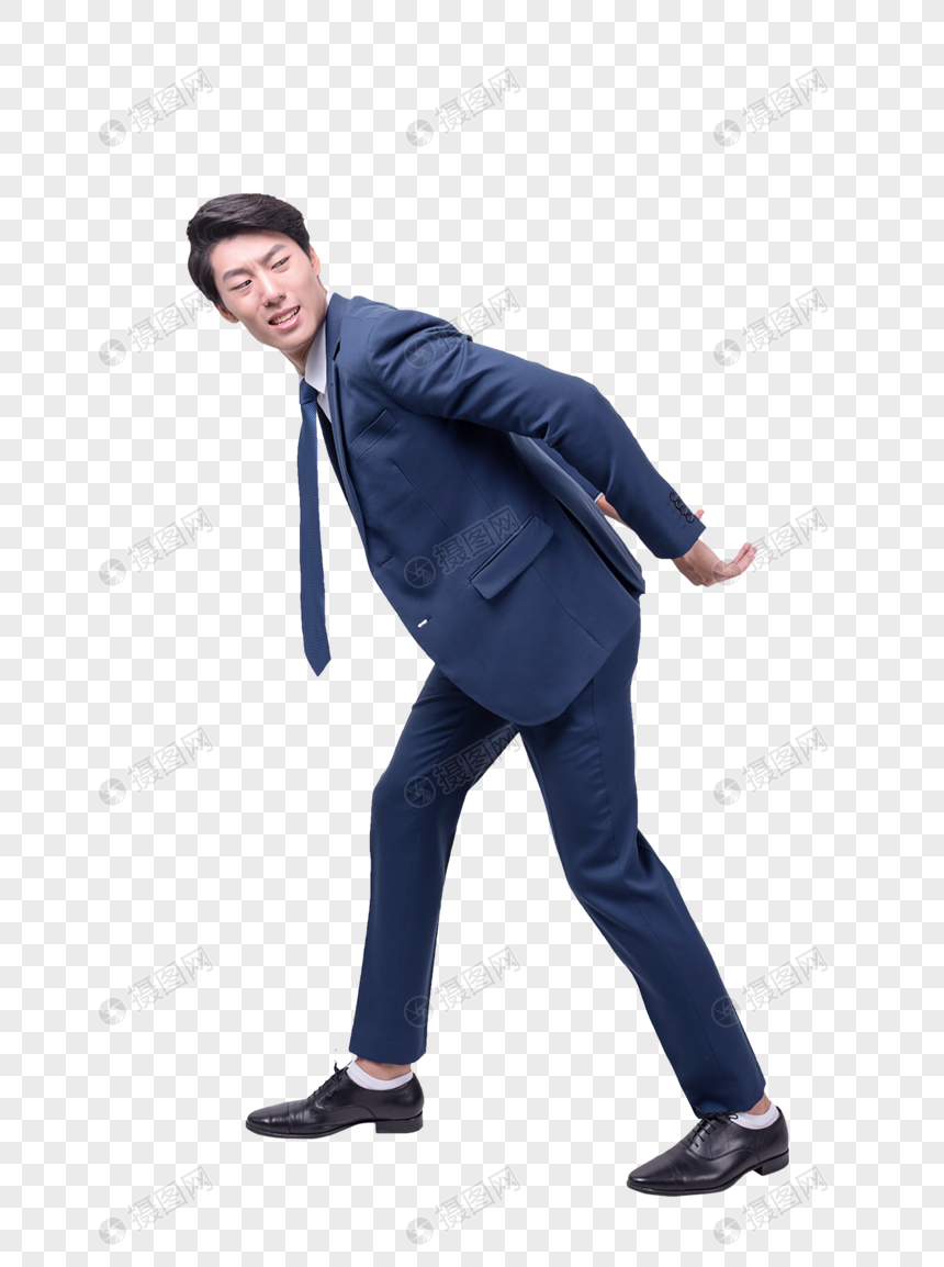 商务人士背东西动作